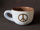 Life Is Good Home Blue/Brown Coffee Mug Cup Soup Do What You Like Peace Sign