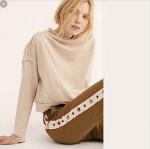 Free People Cotton Oh Marley Pullover Champagner Medium M Neu mit Etikett Neu - Bild 1 von 4