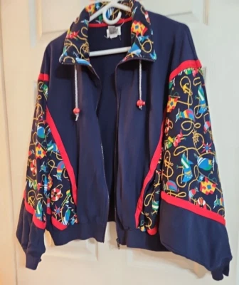 Vintage Line-up for Sport Women's Nautical Zippered Jacket Size Large - Image 1 of 4