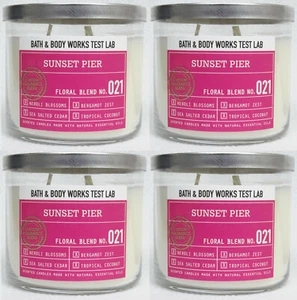 4 Bath & Body Works SUNSET PIER Neroli Blossoms 3-Wick Scented Wax Candle - Picture 1 of 1