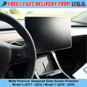 Matte - Premium Tempered Glass Screen Protector for Tesla Model 3 and Model Y - Picture 1 of 8