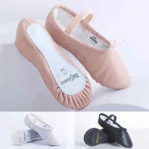 Genuine Leather Ballet Shoes Dancing Slippers Gymnastics Shoes Dance for Woman - Picture 1 of 23