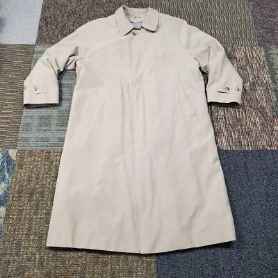 VINTAGE Brooks Brothers Trench Coat Mens 48 Green Jacket Button Up Wool Lined * - Image 1 of 4