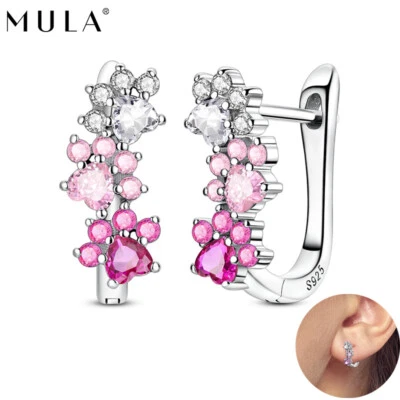 MULA Original Pink Cute Claw Hoop Ohrringe Frauen Schmuck 925 Sterling Silber - Bild 1 von 4