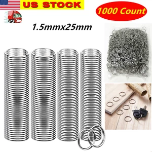 Wholesale Lot 1000 pc 1" Bulk Steel Split Rings Give Away Keyrings 1.5mm x 25mm