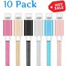 10-PACK 5FT Heavy Duty USB Braided Charger Cable Cord for Apple iPhone 7 8 Xs XR