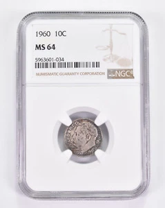 MS64 1960 Roosevelt Dime - Graded NGC Toned! *9038 - Picture 1 of 3