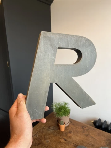 Vintage Letter R Metal Shop Advertising Sign - Industrial - Retro - Reclaim Cover