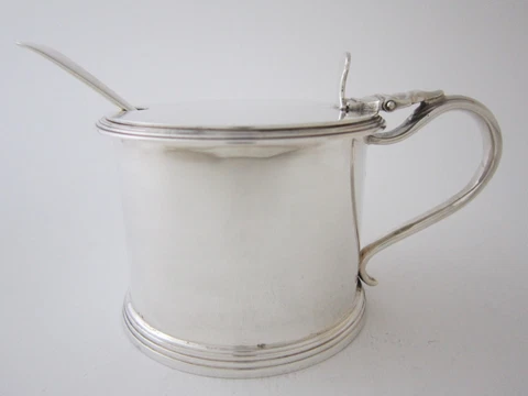 Antique George V Sterling Silver Mustard Pot - 1921 by Harry Freeman Cover