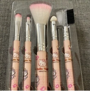 Juego de cepillos de maquillaje rosa Hello Kitty sombra de ojos rubor Kawaii lindo ojo cosmético niña - Imagen 1 de 5