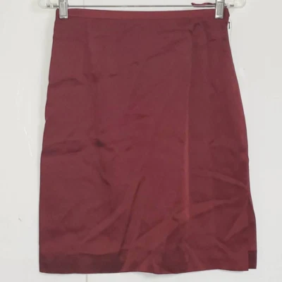Emanuel Ungaro Womens A Line Skirt Red Above Knee Side Slit Zip 8/42 New - Image 1 of 4