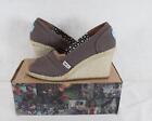 TOMS Ash Canvas Wedge Womens Size 7 Shoes  010001B10 Ash New in Box