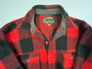 Alaska Sleeping Bag Co. Heavy Plaid Jacket Mackinaw Red Men's 17 XL Vintage - Picture 1 of 7