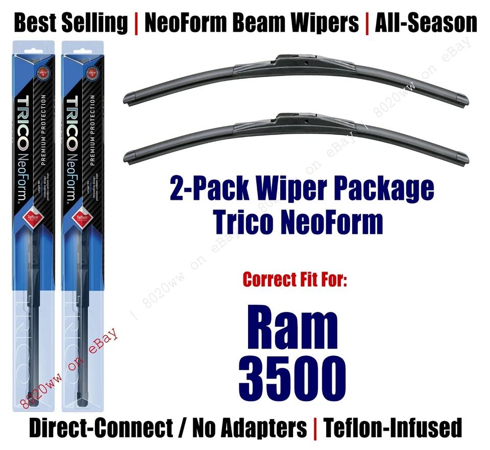 Paquete de 2 limpiaparabrisas NeoForm súper premium aptos para 2011+ RAM 3500 - 16220x2 (b) Foto 1 de 1