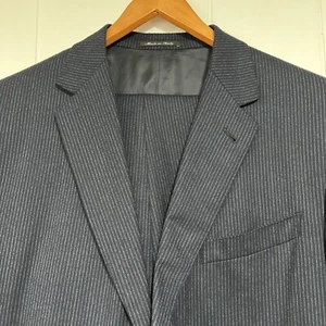 Canali Suit Mens 54R Navy Blue Pinstripe 2 Button Wool Italy Pants 36x29 - Picture 1 of 21