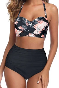 Z-30847-B22-1448/SW) BIKINI MUJER AROS CINTURA ALTA SLIP NEGRO NUEVO TALLA 34 - Imagen 1 de 1