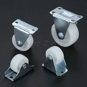 8Pcs Single Wheel Fixed Caster Castor 25-40mm Dia Top Plate Furniture Trolley - Picture 1 of 20