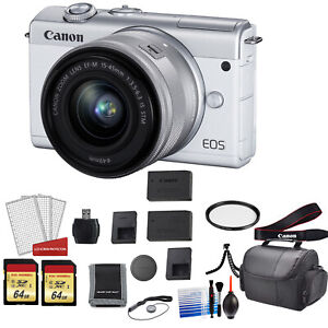 Canon EOS M200 Mirrorless Digital Camera with 15-45mm Lens (White) Kit with