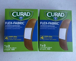 CURAD Flex-Fabric AdhesivE Bandages 1 X 3in 100x2 NON25660 BUNDLE OF TWO BOXES - Picture 1 of 3