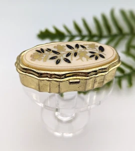 Pill Box Casket Floral Motif Vintage - Picture 1 of 6