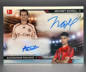 2024-25 Topps CHROME BUNDESLIGA Bayern Munich Scholl X Pavlovic DUAL AUTO /250 - Picture 1 of 2