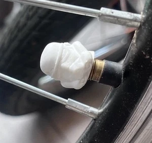 2x STORMTROOPER Valve Caps Star Wars style bike scooter custom mtb bmx moped ktm - Picture 1 of 3