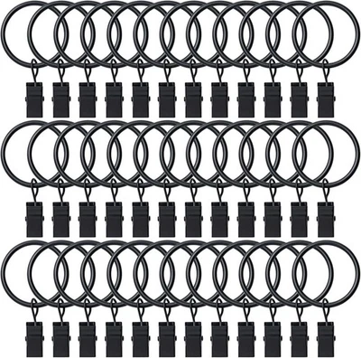 36 Pack Curtain Rings with Clips, Drapery Clips with Rings, Hangers Drapes Rings - Image 1 of 4