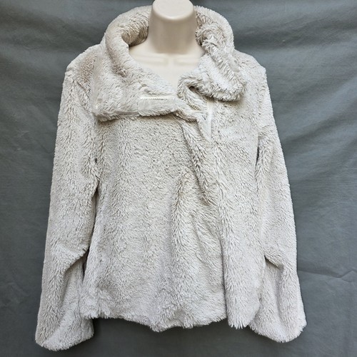 OFF WHITE Giacca donna Patagoina taglia M bianco sporco asimmetrica lato full zip outdoor