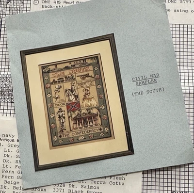The South Civil War Sampler Counted Cross Stitch Chart Pattern Vintage Rare HTF - Image 1 of 4