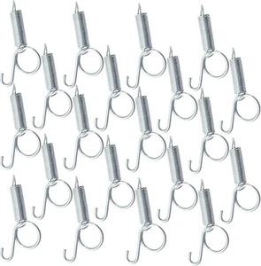 Pet Cage Door Latch Spring Hook - 20 Pack Heavy Duty Loaded Dog Silver - Picture 1 of 7