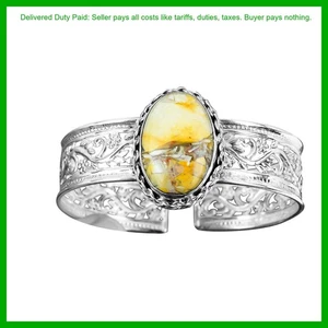 Halloween Deal 925 Sterling Silver Natural Brecciated Mookaite Birthday Bangle - Picture 1 of 7