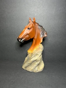 Busto de cabeza de caballo marrón ecuestre clásico vintage estatua escultura decoración 6,25" - Imagen 1 de 6