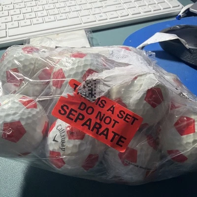 Bolas de golfe vermelhas 12 premium AAA Callaway Truvis cromadas macias usadas dúzia em bom estado - Imagem 1 de 4