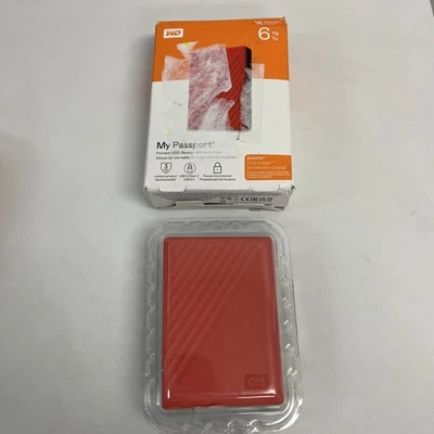 WD My Passport WDBR9S0060BRD-WESN 6 TB Portable Hard Drive External Red - Image 1 of 3