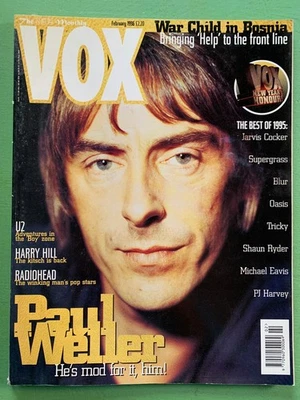 VOX February-1996 PAUL WELLER Radiohead U2 Teenage Fanclub Pulp Beatles Oasis UK - Image 1 of 2