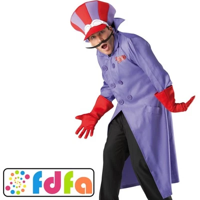 Rubies Official Dick Dastardly Wacky Races Mens Adult Fancy Dress Costume New