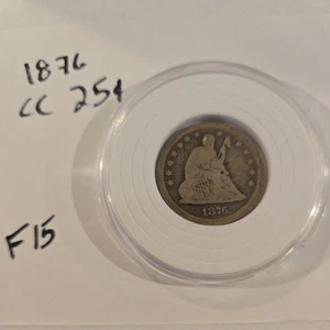 25c 1876-CC Seated Liberty Quarter VF Details Carson City Mint  - Picture 1 of 5