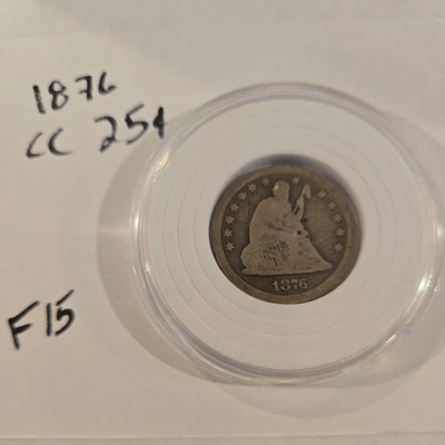 25c 1876-CC Seated Liberty Quarter VF Details Carson City Mint  - Image 1 of 4