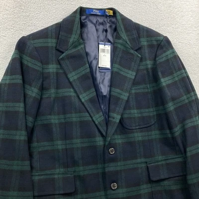 Polo Ralph Lauren Blazer Men 46R Modern Fit Blackwatch Plaid Twill Sportcoat New - Image 1 of 4