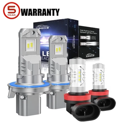 适用于日产 Sentra Sedan 2.0L 2004 - 2012 组合 LED 车头灯雾灯灯泡 — 第 1/4 张图片