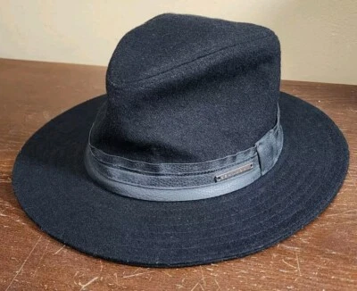 Sombrero de Vaquero Sean John Para Hombre Lana Poliéster Negro Fedora Ala Ancha L/XL Aplastable  Foto 1 de 4