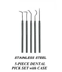 PET DOG CAT 5 STAINLESS STEEL DENTAL Tool Pick SET Scaler Teeth Cleaning Scraper - Picture 1 of 1