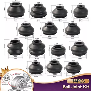 Universal 14X Car Rubber Ball Joint Dust Boot Gaiters Cover Track Rod End Kit - Picture 1 of 8