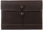 Leather Typewriter A4 Briefcase Conference Documents Zippered Binder