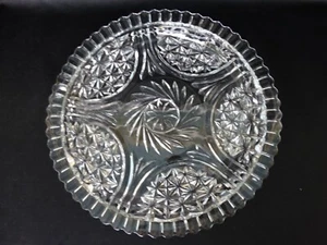 Anchor Hocking Clear Depression Glass Stars and Bars 12" Sandwich Plate VGUC - Picture 1 of 7