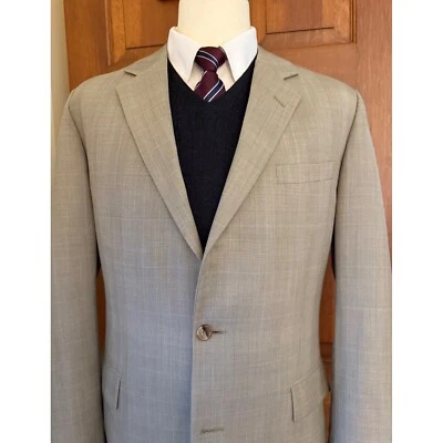 Jos A Bank Mens Wool Cashmere Sport Coat 43L Beige  2-Button Blazer Jacket - Image 1 of 4