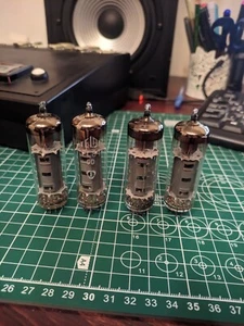 Matched Quad RARE Telam EL84 Tubes (6P14P-EV, E84L, 6BQ5) from 60-s, NEW - Picture 1 of 1