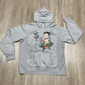 Betty Boop Hoodie Youth XL 90s 00s Y2k Love Tattoo Flower Hoody Sweater - Picture 1 of 9