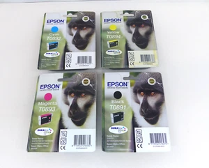 4x Epson Tintenpatronen T0891 Black T0892 Cyan T0893 Magenta T0894 Yellow NEU #L - Afbeelding 1 van 1