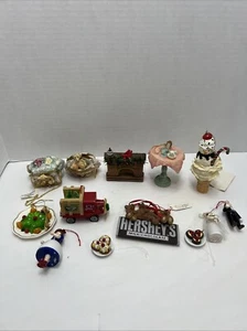 Bundle of (12) Christmas Ornaments Sweets Desserts, Hershey’s, Ice Cream, Bears - Picture 1 of 15